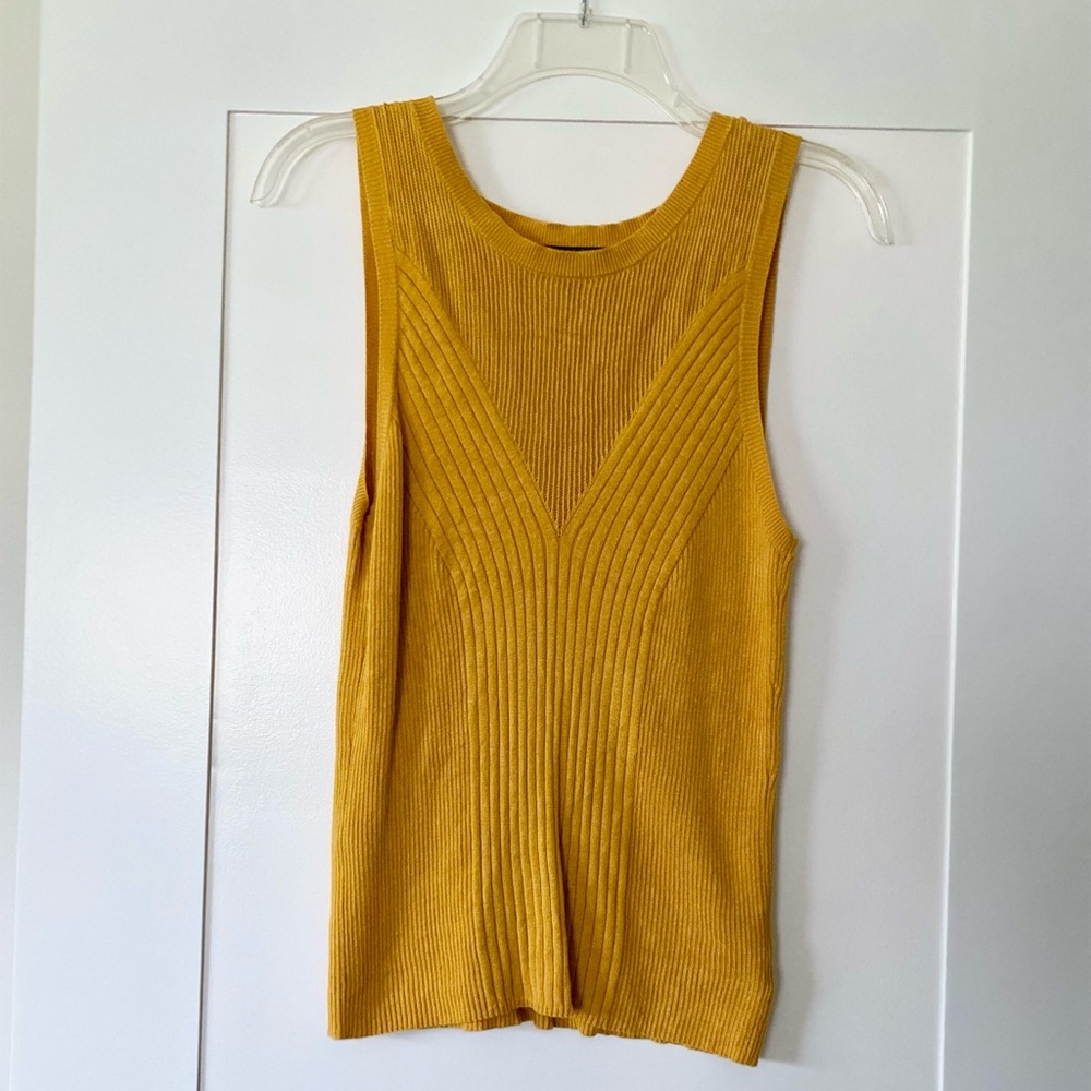 Express Mustard Yellow Ribbed Tank Top